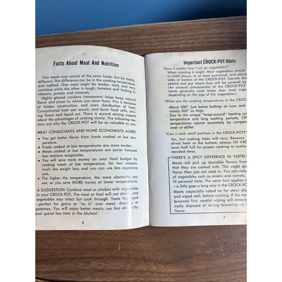 Vintage Rival Crock Pot Electric Stoneware Cooker Recipes Cookbook Cook Book - Picture 6 of 13